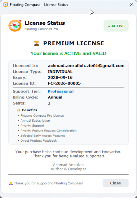 Floating Compass Pro - Standard Edition - 1 Year